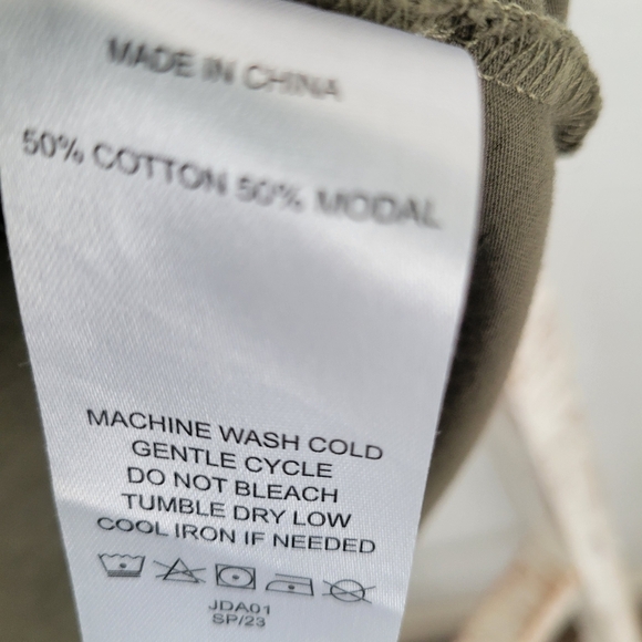 Quince Cotton Modal Scoop Neck Tee Dark Olive Sz XS - Picture 4 of 5